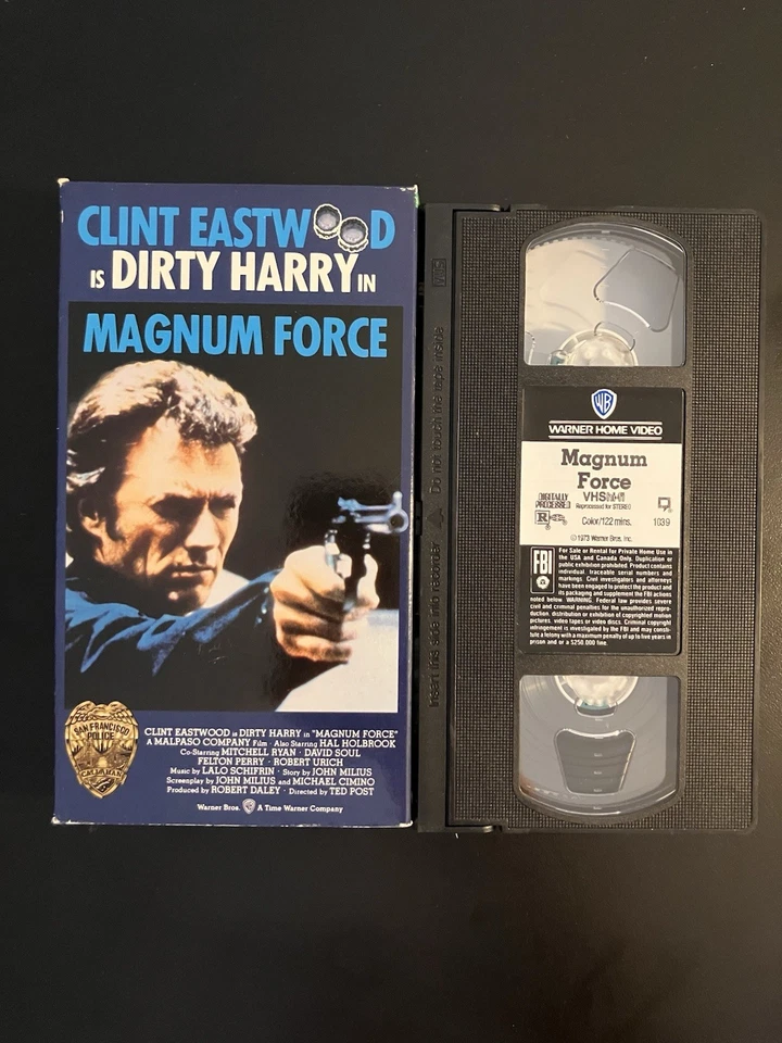 Magnum Force 1990 VHS Clint Eastwood, 1973, Warner Bros Foto 3 de 3