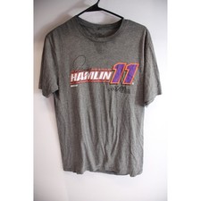 Denny Hamlin 11 NASCAR Joe Gibbs Racing T Shirt Mens Gray Medium