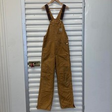 Vintage Carhartt Double Knees Overalls Canvas Tan Workwear 2000s Size 32