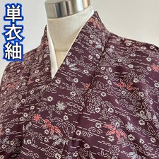 Kimono KP410 Semi-good condition single garment pongee length 155cm summer wide