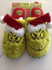 Dr. Seuss The Grinch Christmas Santa Holiday Men Slipper US SZ M 9/10-BRAND NEW