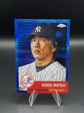 Hideki Matsui 2022 Topps Chrome Platinum Anniversary Blue Prism Refractor Card