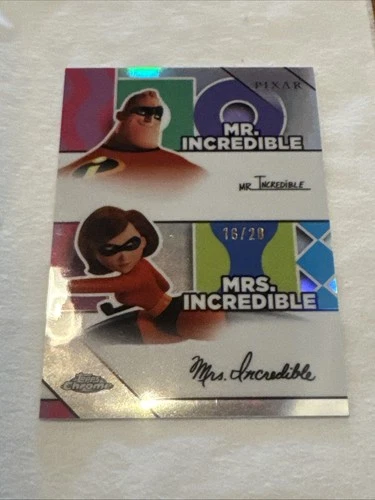 2026 Topps Chrome Disney Dual Facsimile Autograph Mr. And Mrs. Incredible 16/28.