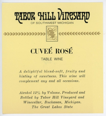 1960s-70s Buchanan, MI Wine Label Cuvee Blanc Table Tabor Hill Vineyard #2G1