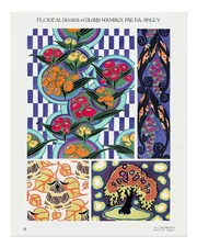 Vibrant Art Nouveau Poster Wall Art - Floral & Geometric Design