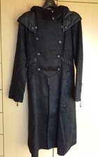 Gothic Punk Rave Mantel Herren schwarz lang Jacke Steampunk Y-582
