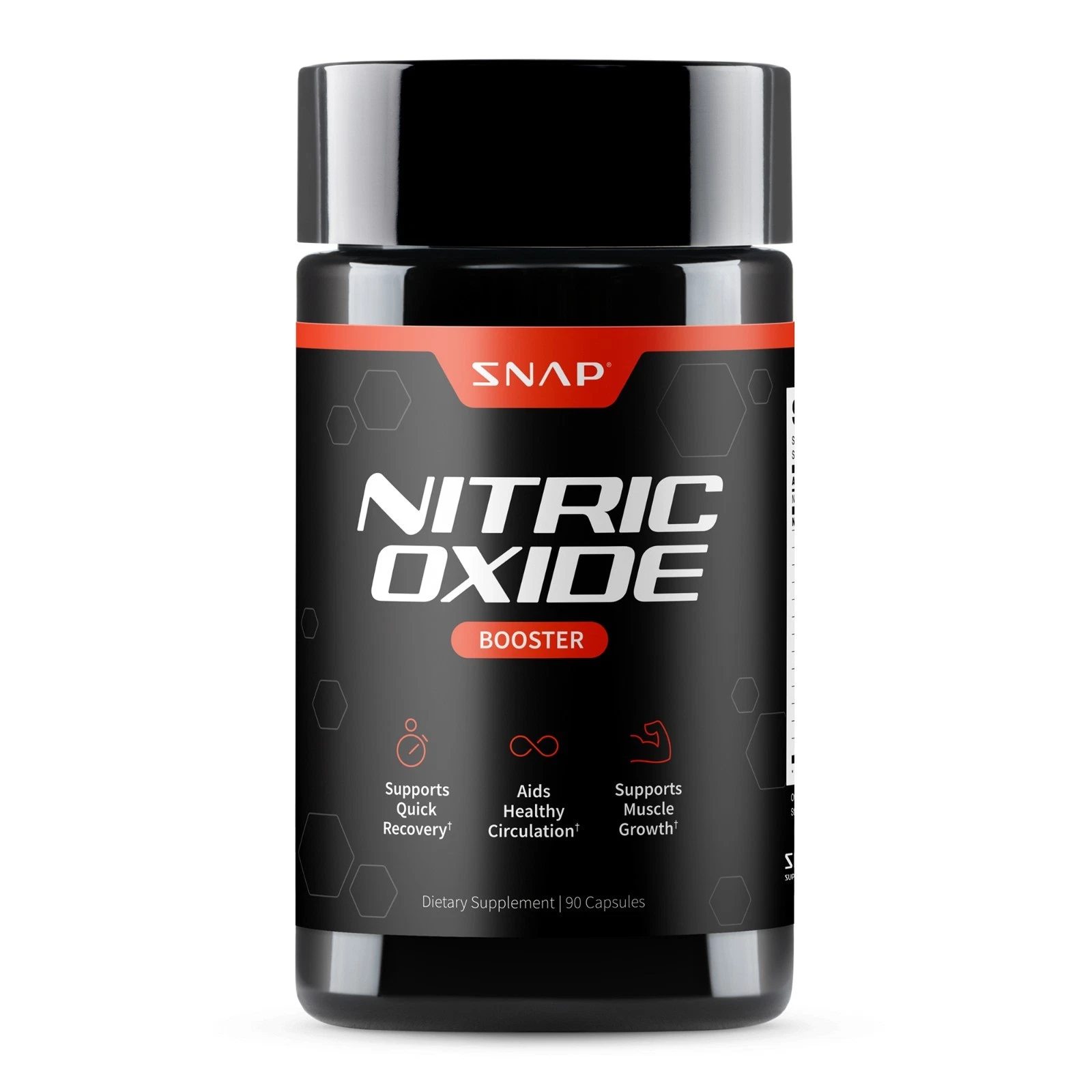 SNAP Nitric Oxide Booster – L-Arginine & L-Citrulline Supplement for Muscle Growth, Healthy Circulation & Quick Recovery – 60 Capsules – Pre-Workout Vasodilator for Men & Women