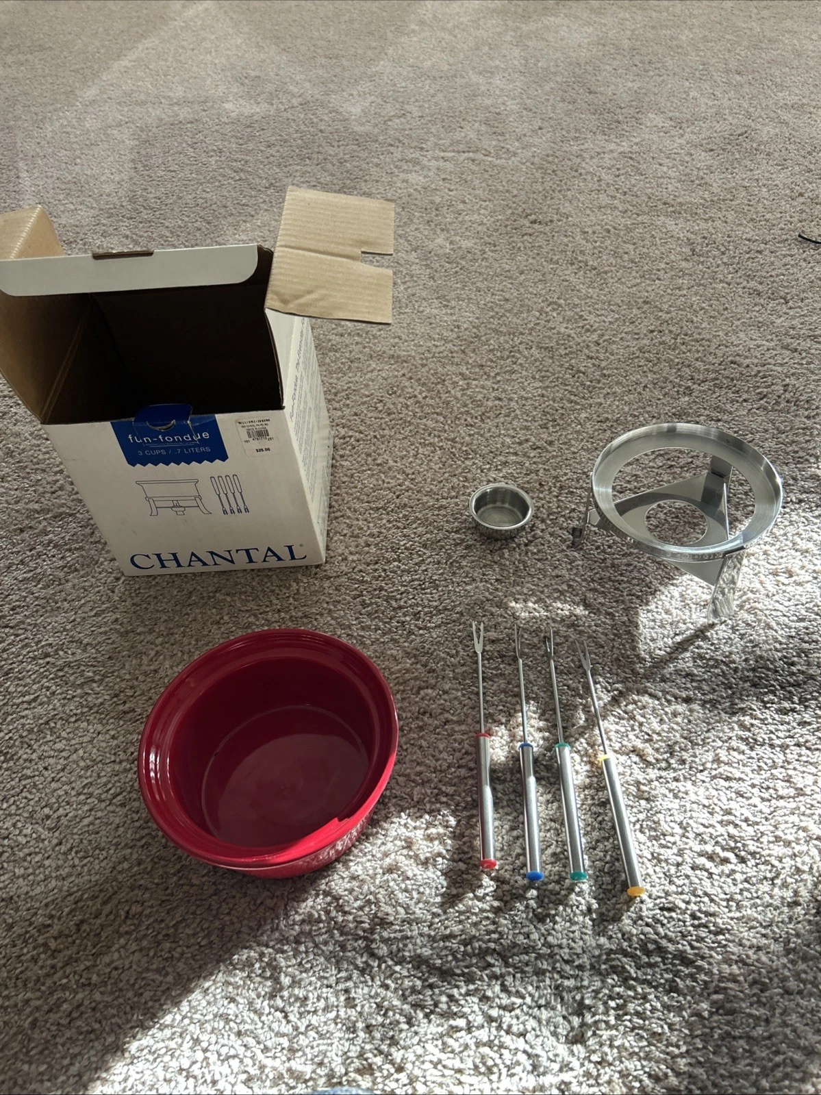 CHANTAL Fun Fondue RED 3c. Stainless Steel Stand & Forks NEW / Opened Box
Opens in a new window or t