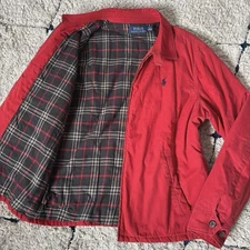 Ralph Lauren Men Jacket Rare Polo Blouson Padded Check Red L Limited Edition VHT