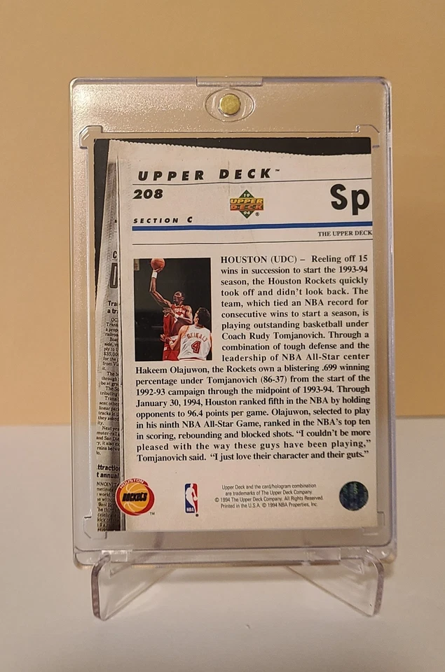 Hakeem Olajuwon - Electric Court Gold - 1993 Upper Deck SE. 🔥  Foto 2 de 2