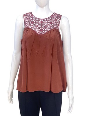 Ulla Johnson Damen Seide Chiffon Geblümt Bestickt Geschnürt Bluse Tunika Top S 4
