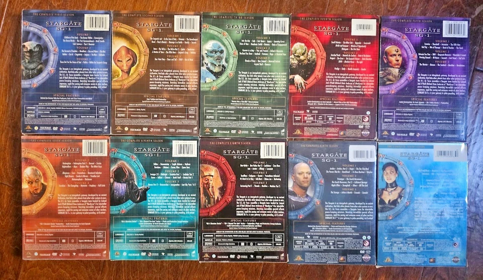 Complete Set Stargate SG-1 Series DVDs Seasons 1-10 Lot - Image 2 of 4