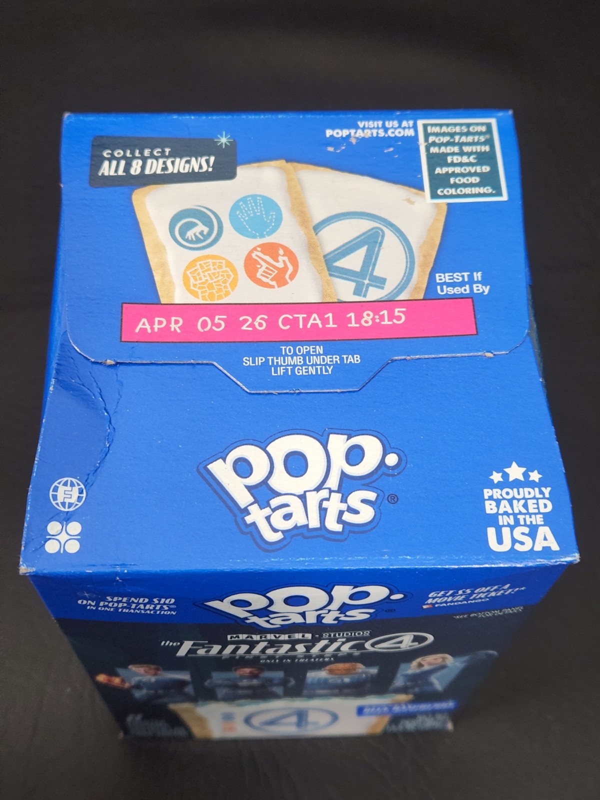 Pop Tarts Marvel Fantastic 4 Frosted Blue Raspberry, 4 Boxes, 8 Per Box NEW