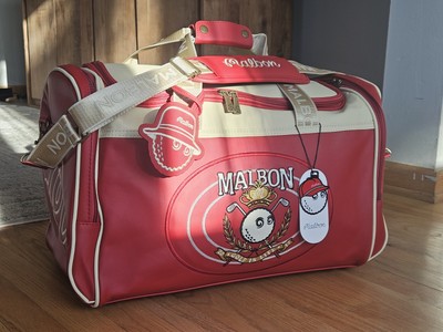 再入荷●Malbon Golf キャディバッグ ベージュワインレッド Malbon 