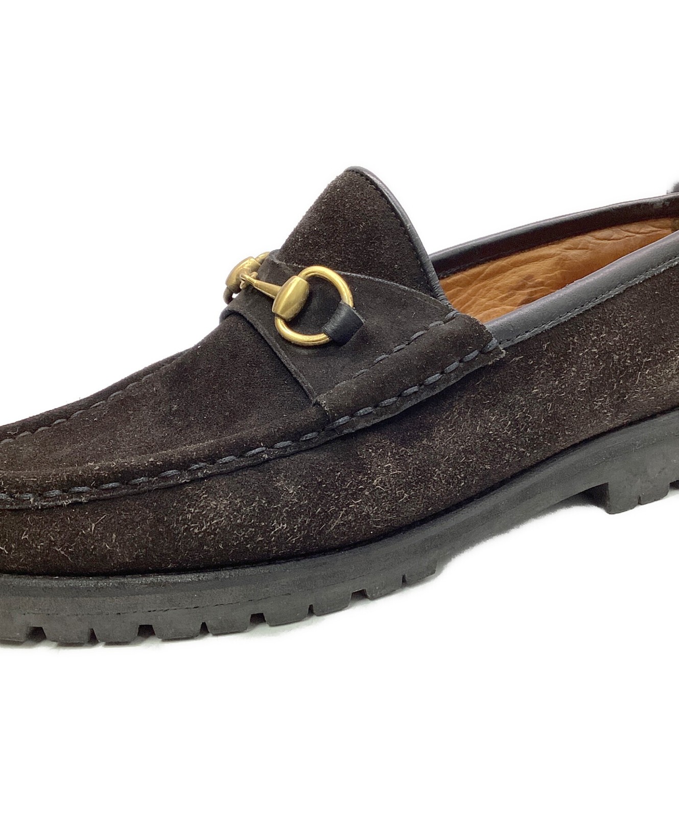 GUCCI Women's Loafers Horsebit Suede Black Size:6.5/JP:24.5 135312K Authentic thumbnail 10