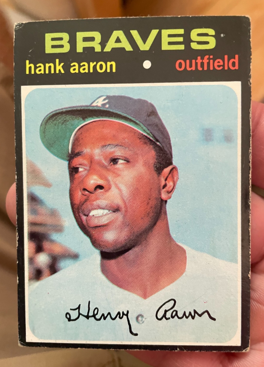 1971 Topps Baseball 400 HOF Hammerin' hank aaron RAW with Great color / clarity