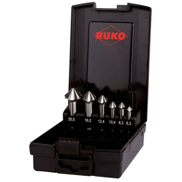 RUKO ULTIMATECUT Countersink Set 6pc HSS Cylinder Shank
