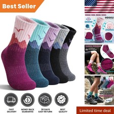 Thermal Merino Wool Hiking Socks for Women - 5 Pairs, Warm  Breathable