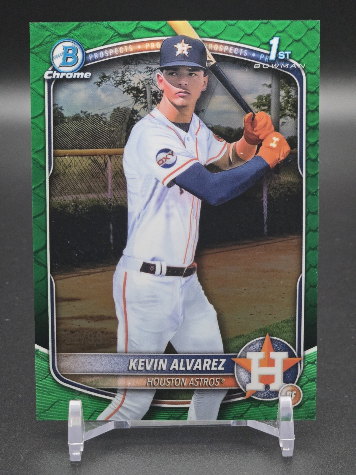 2025 Bowman Chrome Kevin Alvarez #BCP-227 (RC) Reptilian Green Refractor /99 💎