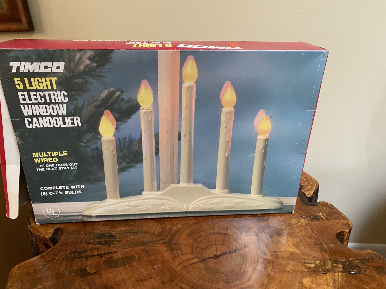 VINTAGE Candelabra Drip Candles Candolier - (5) LIGHTS - w/BOX