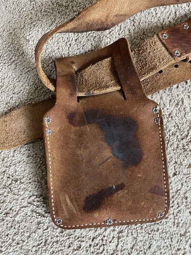 VTG Nicholas Top Grain Cowhide Tool Belt Pouch Brown Leather - Picture 6 of 6