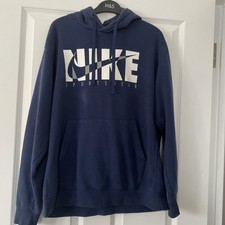 Nike Sportswear Club Pullover Felpa con Cappuccio Navy, Bianco/Grigio Logo Petto - Taglia Media