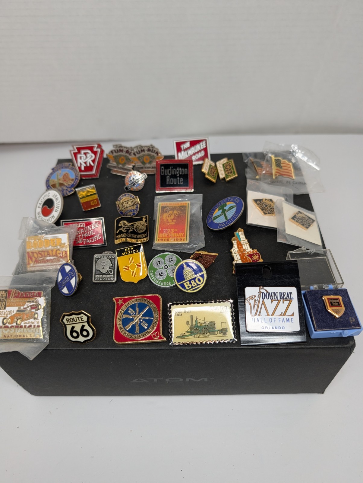Large Lot 20+ Vintage Railroad Pins The Milwaukee Road Burlington Route 66 Train