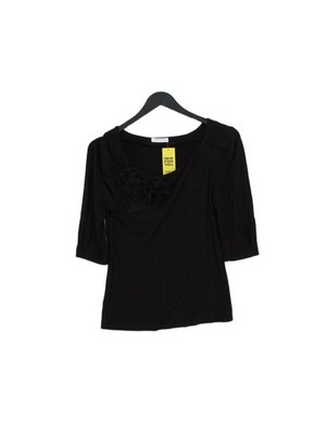 Promod Women's Top S Black 100% Other 3/4 Sleeve Round Neck Basic