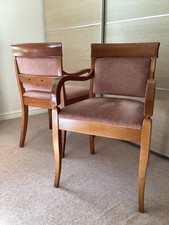 Solid Oak Carver Chairs Set Of 2
