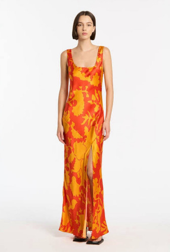 SIR the label Armel Dress Size 1 AU Orange Silk Maxi