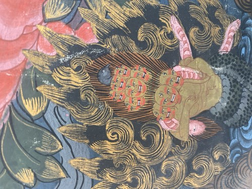 BUDDHA LEBENSRAD MANDALA ORIGINAL HANDBEMALT TIBETISCHES THANGKA - Bild 12 von 19