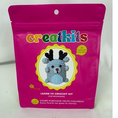 New Creatkits Learn to Crotchet Kit for Beginners Reindeer Craft Fun Christmas
