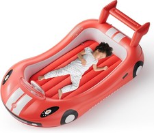 QPAU Inflatable Toddler Travel Bed Air Mattress Age 3 with Pump Camping Hotel