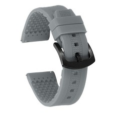 Silicone Watch Bands 22mm Soft Watch Bands with Black Buckle, Gray