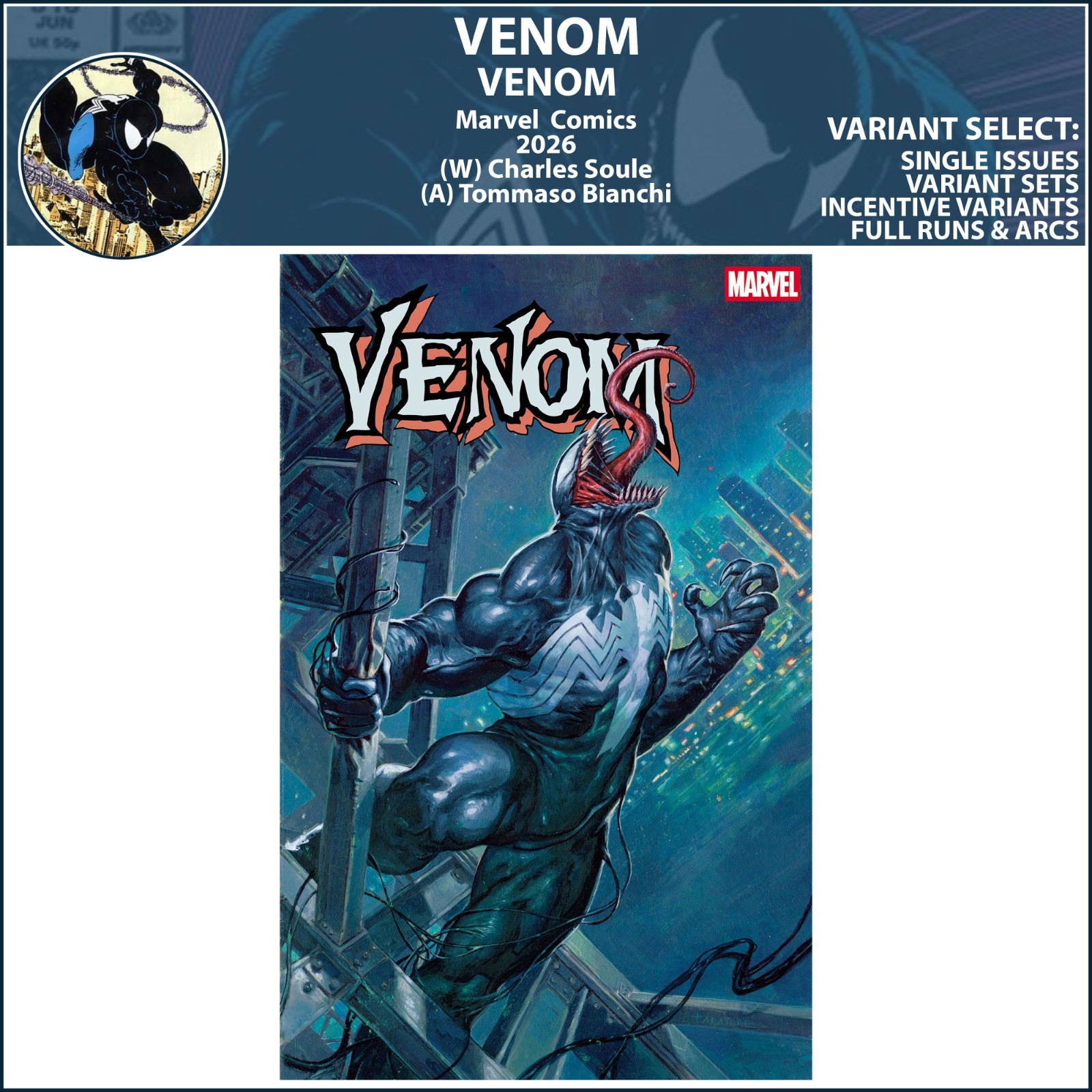 Venom (2026) #1 Marvel Comics COVER SELECT