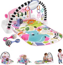 Baby Musical Toy Set Glow and Grow Kick Play Piano Gym Pink Playmat with 2