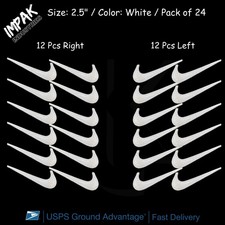 Left  Right Embroidered Swoosh Iron On Embroidery Logo Patch Pack of 24 12 12 