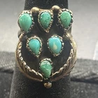 Vintage Handmade Native American Navajo Sterling Silver Turquoise Ring Sz 6