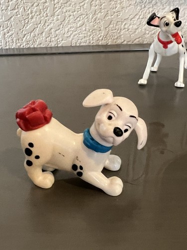 Figurines vintage Walt Disney 101 Dalmatiens articulées pongo et chiots de Noël années 90 - Photo 5/7