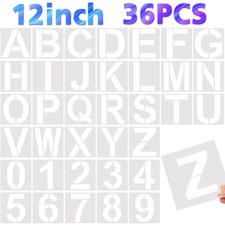 36 Pcs Reusable Letter & Number Stencils, for Painting on Wood, 12 inches