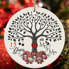 15th Wedding Anniversary Ornament Gnome Couple 15 Year As Mr Mrs Christmas Gift
