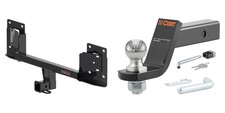 CURT Trailer Hitch Towing Kit 2in Receiver, Ball Mount, Lock, Pin & Clip - 13449
