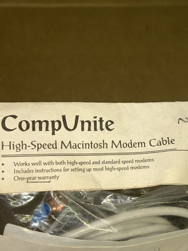 Câble modem Macintosh haute vitesse CompUnite 1992 neuf dans son emballage scellé en usine - Photo 2/5