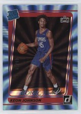 2021 Panini Donruss Rated Rookie Holo Light Blue Laser /60 Keon Johnson #242 1b8