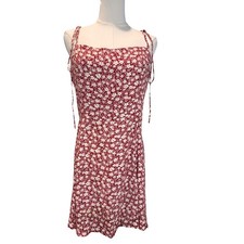 New REFORMATION Women's Amaro Floral Print Tie Straps Presley Dress Size 10