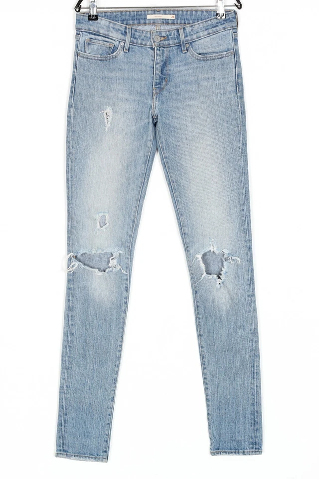 LEVI’S 711 SKINNY Distressed Stretch Jeans Damen Größe W26 L34 DZ3394 - Bild 1 von 4