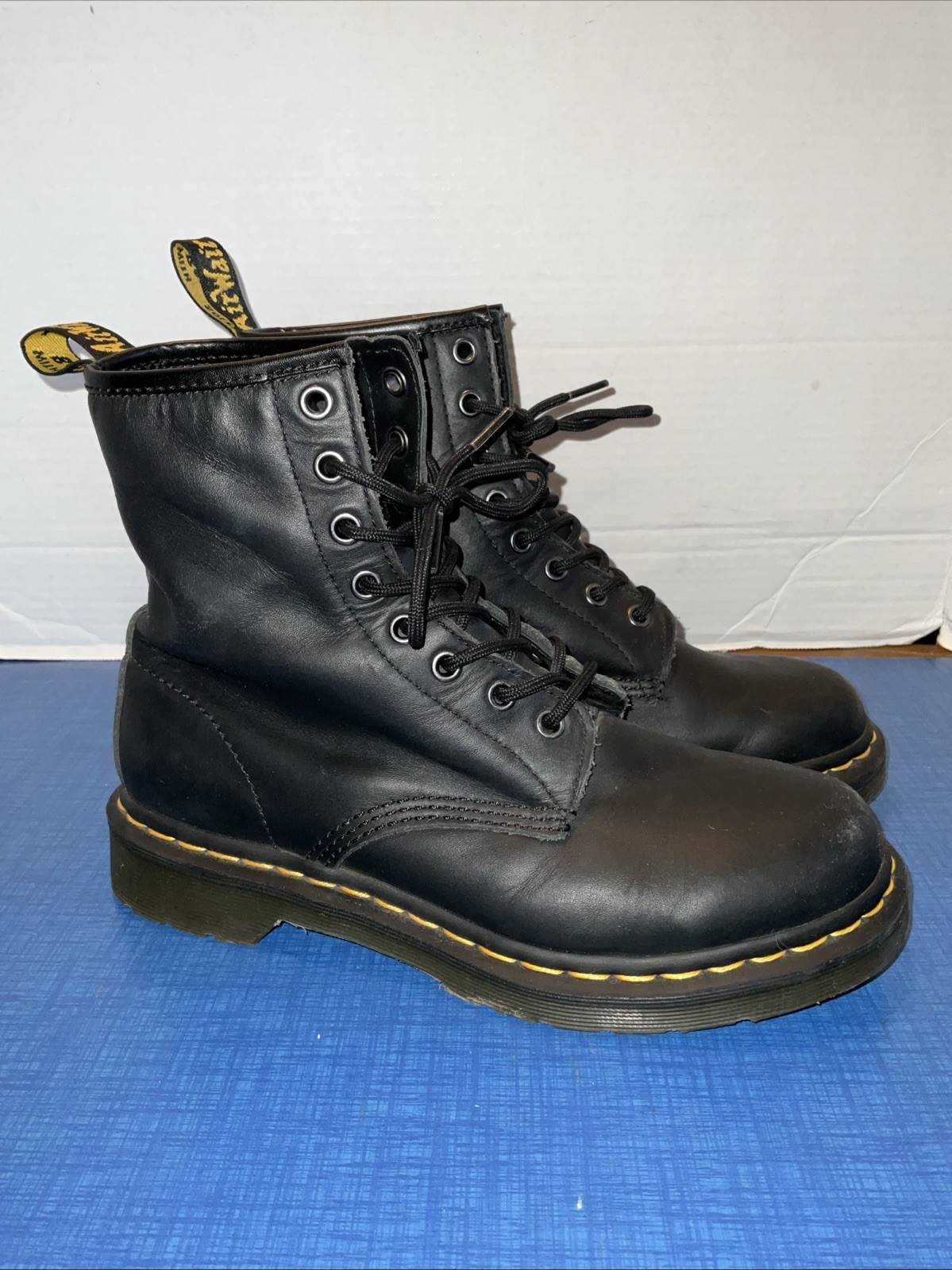 Dr Martens 1460 W Women's Size 8 Black Smooth Leather Lace Up Boots Doc Martens