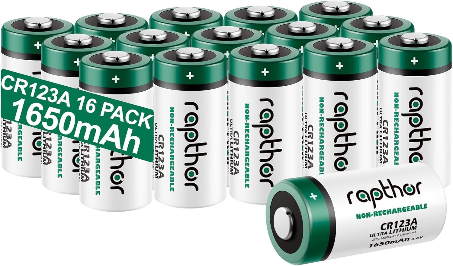 Batteria Litio 3V CR123A Rapthor 1650mAh per Polaroid e Flash