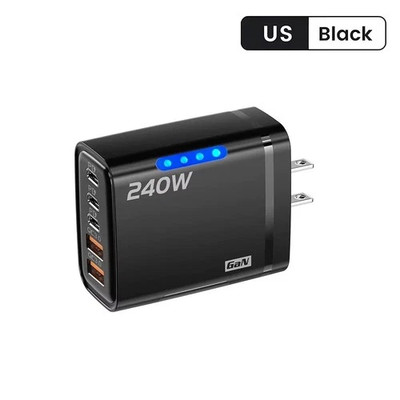 240W Fast Charging USB Type C US Wall Charger For Samsung iPhone Android Phone