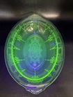 Anchor Hocking Cameo Ballerina Oval Vegetable Serving Bowl Dish Uranium Glass